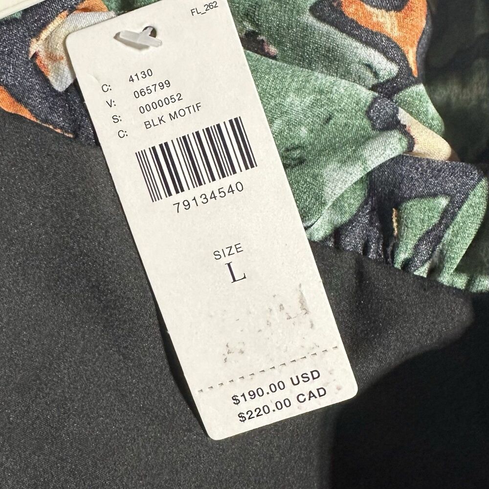Anthropologie Mare Mare Faux Leather Floral Maxi Dress Side Slit Strapless L NWT - Picture 7 of 14